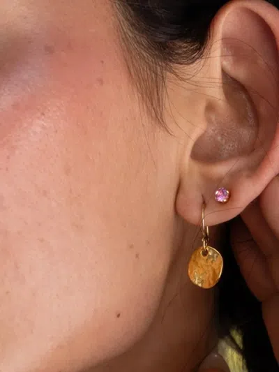 Dower & Hall Nomad Hammered Disc Earrings In Gold