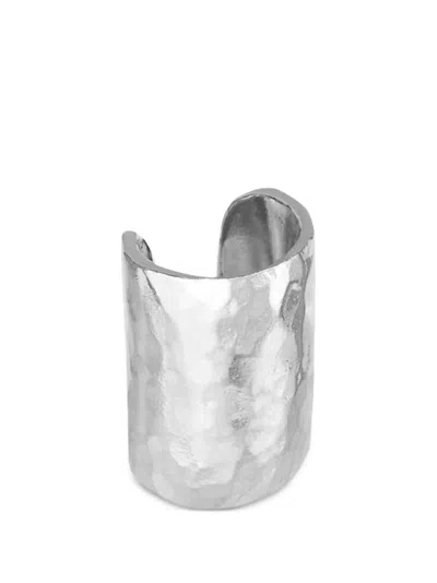 Dower & Hall Nomad Hammered Ear Cuff In Silver