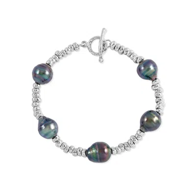 Dower & Hall Nomad Nuggets & Tahitian Pearl Bracelet In Metallic