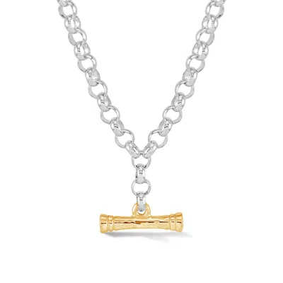 Dower & Hall Nomad T-bar™ Chunky Chain Necklace In Silver,gold