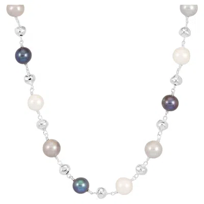 Pre-owned Dower & Hall Nugget & Mixed Freshwater Pearl Necklace In Sterling Silver In Multi