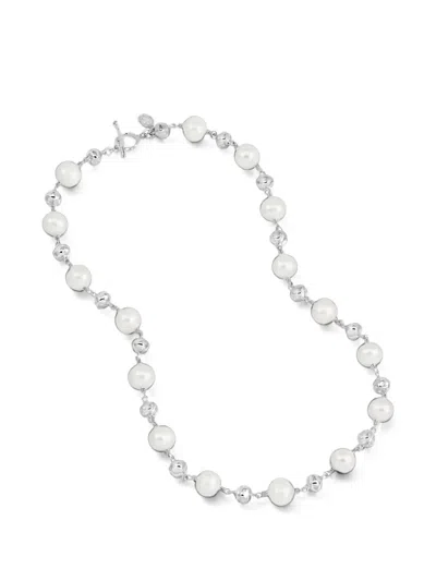 Dower & Hall Nugget Freshwater Pearl Necklace In Silver