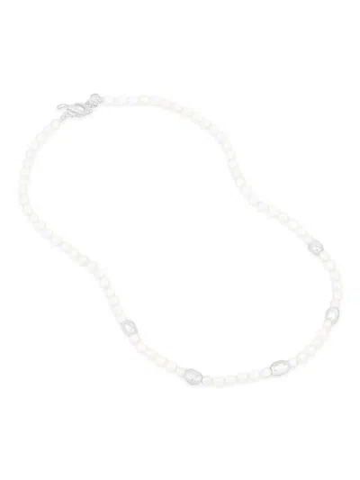 Dower & Hall Ocean Pebble Necklace In Silver