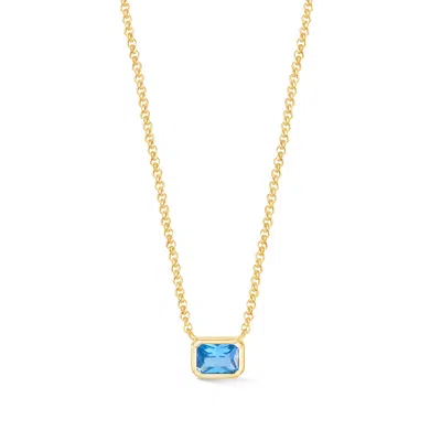 Dower & Hall Octagon Blue Topaz Tutti Frutti Necklace In Gold