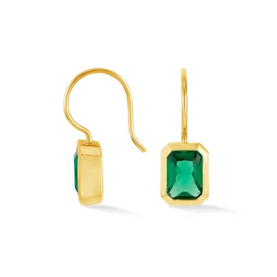 Dower & Hall Octagon Green Garnet Earrings In Gold