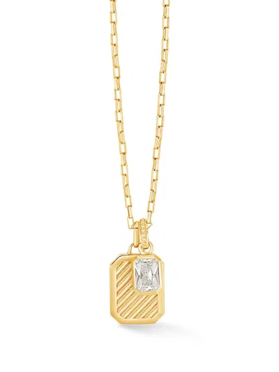 Dower & Hall Octagon Humbug Paperclip Necklace In Gold