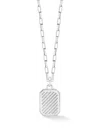 Dower & Hall Octagon Humbug Paperclip Necklace In Silver