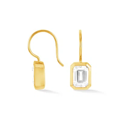 Dower & Hall Octagon White Topaz Earrings In Pink