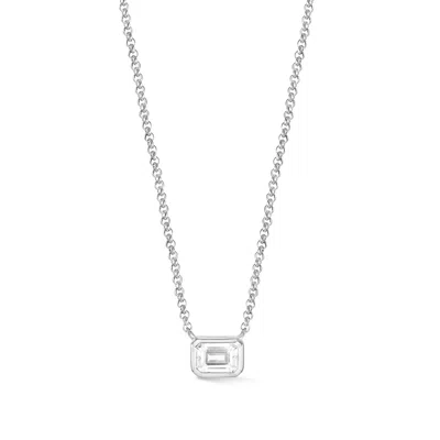 Dower & Hall Octagon White Topaz Tutti Frutti Necklace In Metallic
