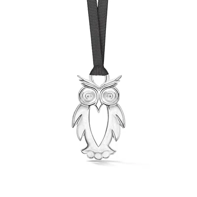 Dower & Hall Oswald Mc Hoot The Owl Christmas Decoration Silver In Metallic