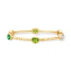 Dower & Hall Oval Green Garnet, Peridot & Topaz Array Bangle In Gold