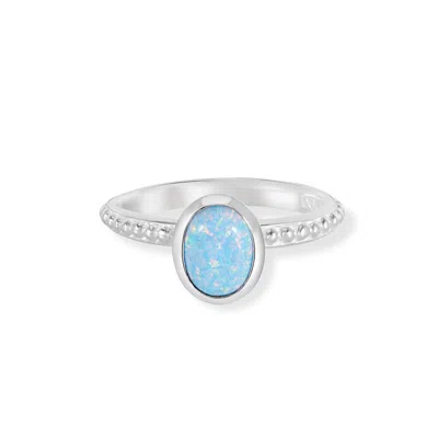Dower & Hall Oval Opal Granular Dotty Twinkle Ring In Dots