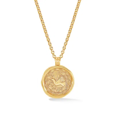 Dower & Hall Peace Dove Talisman Necklace In Gold