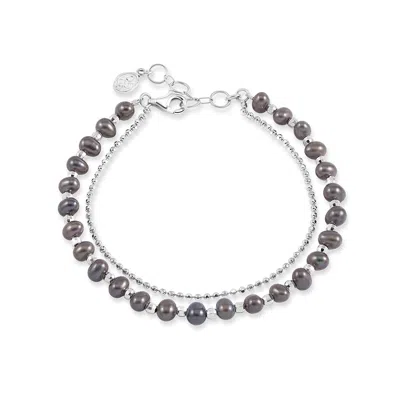 Dower & Hall Peacock Freshwater Timeless Pearl Bracelet In Multi