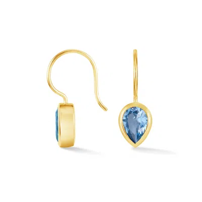 Dower & Hall Pear Blue Topaz Earrings In Gold
