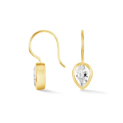 Dower & Hall Pear White Topaz Earrings In Gold