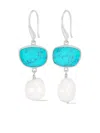 Dower & Hall Women's Chalcedony Pebble & Pearl Drop Earrings In Silver In Blue