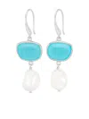 Dower & Hall Women's Chalcedony Pebble & Pearl Drop Earrings In Silver In Blue