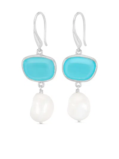 DOWER & HALL PEBBLE PEARL DROP EARRINGS