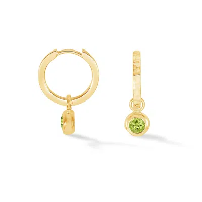 Dower & Hall Peridot Hammered Huggie Hoops In Pink
