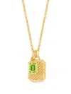 Dower & Hall Peridot Octagon Humbug Necklace In Gold