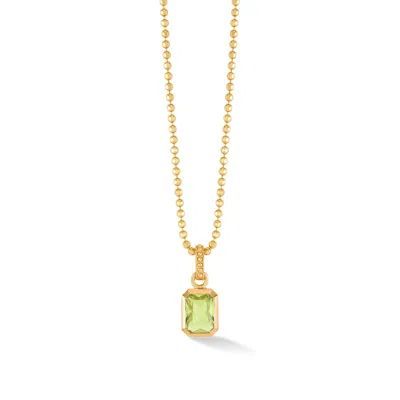 Dower & Hall Peridot Octagon Necklace In Gold
