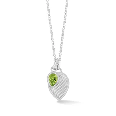 Dower & Hall Peridot Twist Peardrop Necklace In Metallic