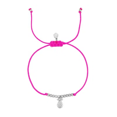 Dower & Hall Pineapple Misanga Cord Bracelet In Pink