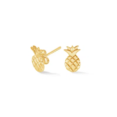 Dower & Hall Pineapple Narrative Studs In Gold