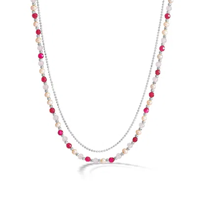 Dower & Hall Pink Blossom Orissa Necklace In Multi