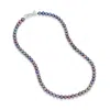 Dower & Hall Pink Men's Peacock Freshwater Pearl Necklace In Sterling Silver In Multi