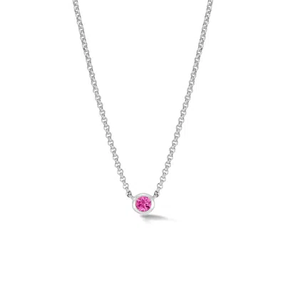 Dower & Hall Pink Topaz Round Dewdrop Pendant In Silver,gold,pink