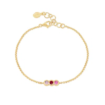 Dower & Hall 'pinks' Tutti Frutti Chain Bracelet In Gold