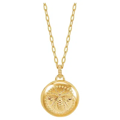 Pre-owned Dower & Hall Queen Bee Locket In 18ct Gold Vermeil In Multi