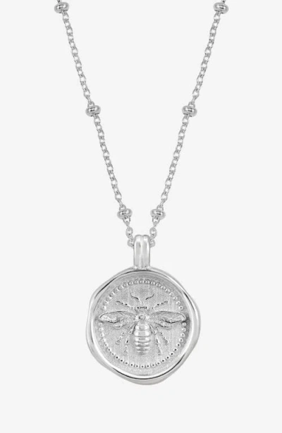 Dower & Hall Queen Bee Talisman Necklace In Silver