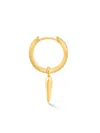 Dower & Hall Gold Men's Single Hammered Raindrop Charm Story Hoop In Vermeil In Gold