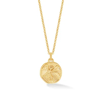Dower & Hall Rose Gold Men's St. Michael Talisman Necklace In Gold Vermeil