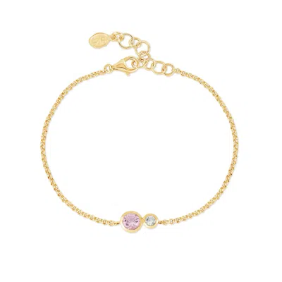 Dower & Hall 'rose' Tutti Frutti Duo Chain Bracelet In Gold