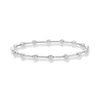 Dower & Hall Round White Topaz Array Bangle In Silver