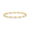 Dower & Hall Round White Topaz Array Bangle In Silver,white,gold