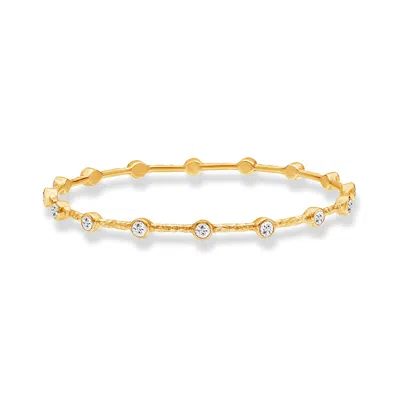 Dower & Hall Round White Topaz Array Bangle In Silver,white,gold