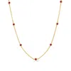 Dower & Hall Ruby Dewdrop Chain Necklace In Gold,silver