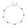 Dower & Hall Ruby Dewdrops Link Bracelet In Silver,gold,red