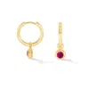 Dower & Hall Ruby Hammered Huggie Hoops In Purple