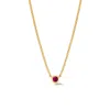 Dower & Hall Ruby Round Dewdrop Pendant In Gold