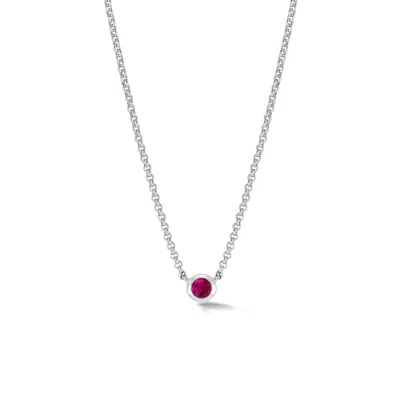 Dower & Hall Ruby Round Dewdrop Pendant In Silver,gold,red