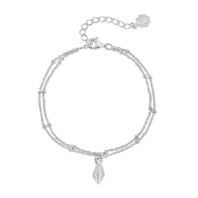Dower & Hall Seashell Narrative Chain Bracelet In Silver,gold