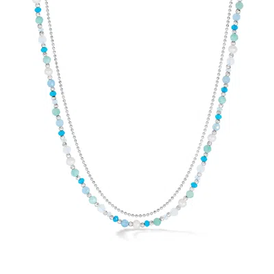 Dower & Hall Serenity Orissa Necklace In Blue