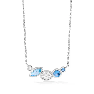 Dower & Hall 'serenity' Tutti Frutti Bar Necklace In Silver