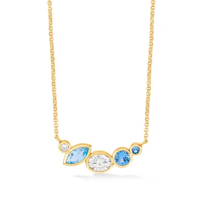 Dower & Hall 'serenity' Tutti Frutti Bar Necklace In Gold